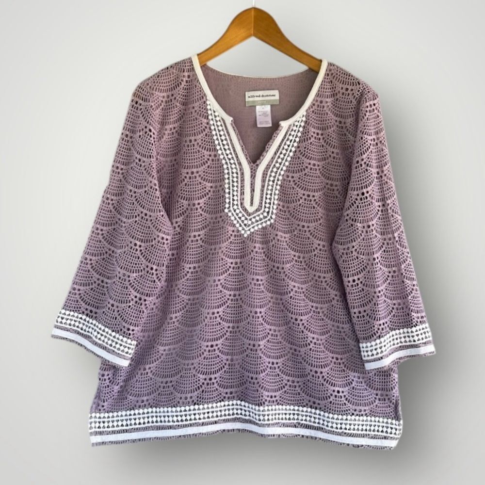 🎉5 for $45 🎉Alfred dunner top blouse shirt size PL lilac lace